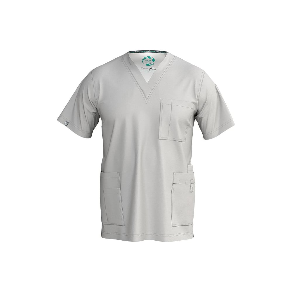 Изображение товара Мужская блуза СОЮЗСПЕЦОДЕЖДА Эргофайв Актив, короткий рукав, V-образный воротник, серый