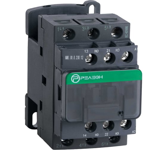 Изображение товара Контактор РЕЛЕОН 3НО 12А; 230В AC; НО+НЗ 10А, винтовой зажим KM330823012