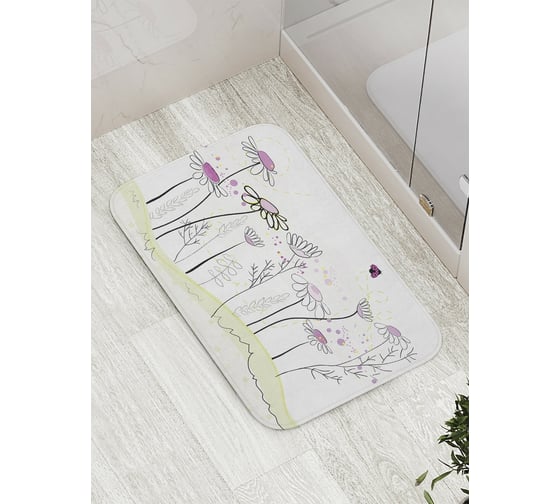 Изображение товара Коврик противоскользящий JoyArty "Ромашковый ряд" для ванной, сауны, бассейна, bath_36484
