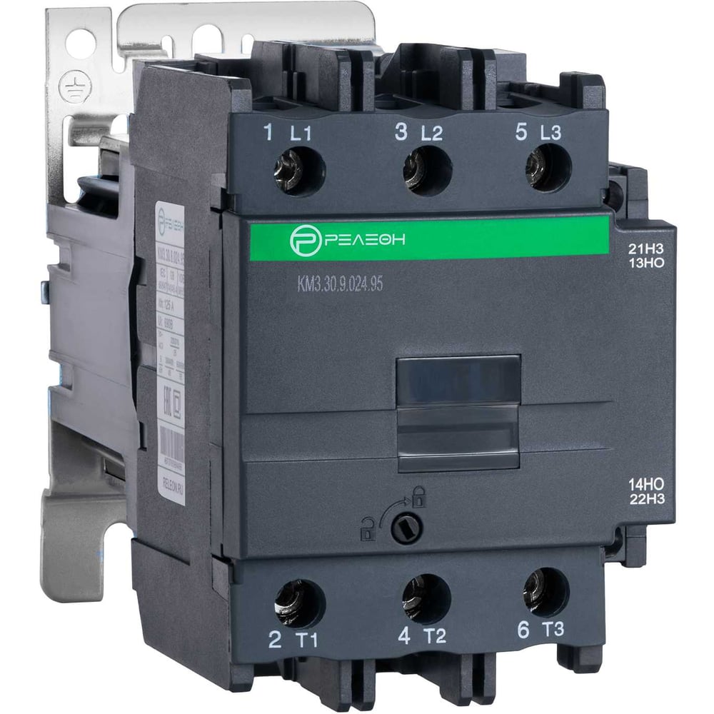 Изображение товара Контактор РЕЛЕОН 3НО 95А 24В DC монтаж DIN-рейка