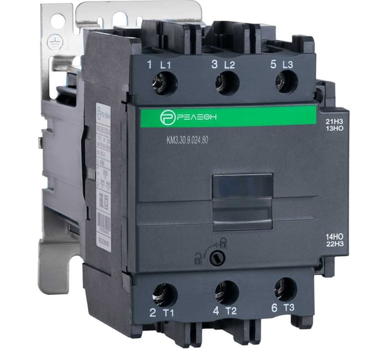 Изображение товара Контактор РЕЛЕОН 3НО 80А; 24В DC; НО+НЗ 10А, винтовой зажим KM330902480