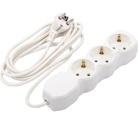 Изображение товара Удлинитель ОФИСМАГ У10-003 3 розетки, с заземлением, РАДИСТ 10 А, 3 м, белый 514138