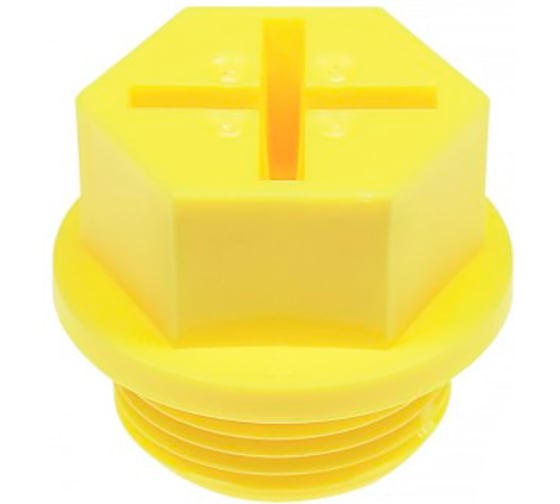 Изображение товара Заглушка Миниворкс пластиковая, внутренняя, с наружной резьбой GAS 3/4, цвет желтый, 5 шт. EP435-G3/4
