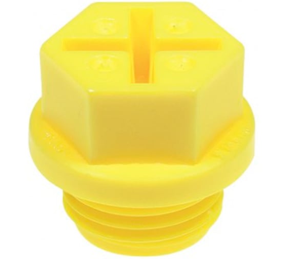 Изображение товара Заглушка Миниворкс пластиковая, внутренняя, с наружной резьбой M16x1,5, цвет желтый, 10 шт. EP435-M16x1,5