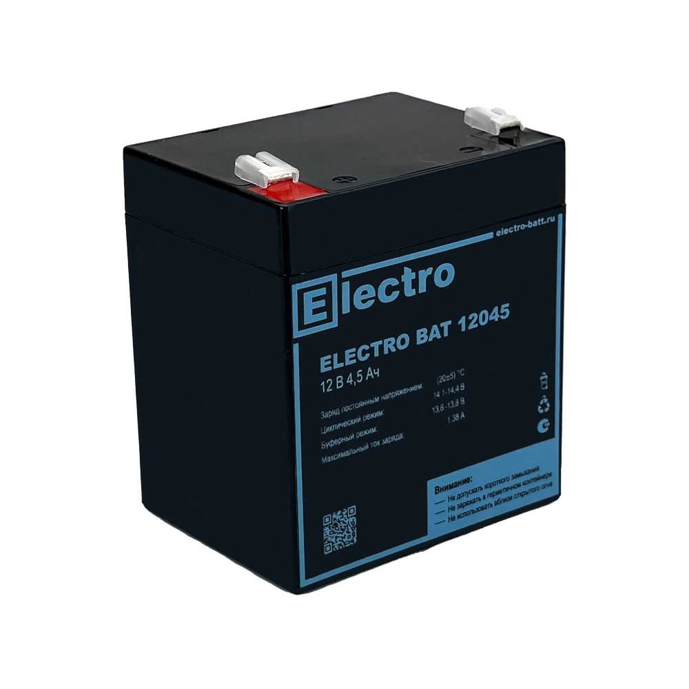Изображение товара Аккумулятор Electro Bat 12045 AGM 12 В 4.5 А*ч компактный надежный