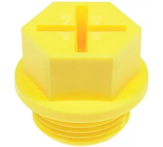 Изображение товара Заглушка Миниворкс пластиковая, внутренняя, с наружной резьбой M24x1,5, цвет желтый, 5 шт. EP435-M24x1,5