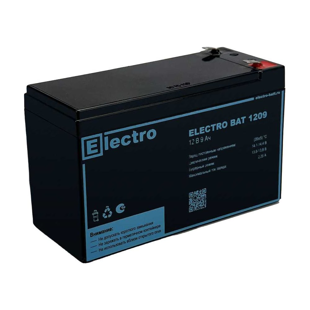 Изображение товара Аккумулятор Electro Bat 1209 12 В 9 Ач AGM для техники и UPS