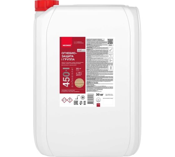 Изображение товара Бесцветный - огнебиозащитный состав NEOMID Неомид 450 - I группа (30 кг) Н-450(1)бесц-30/гот