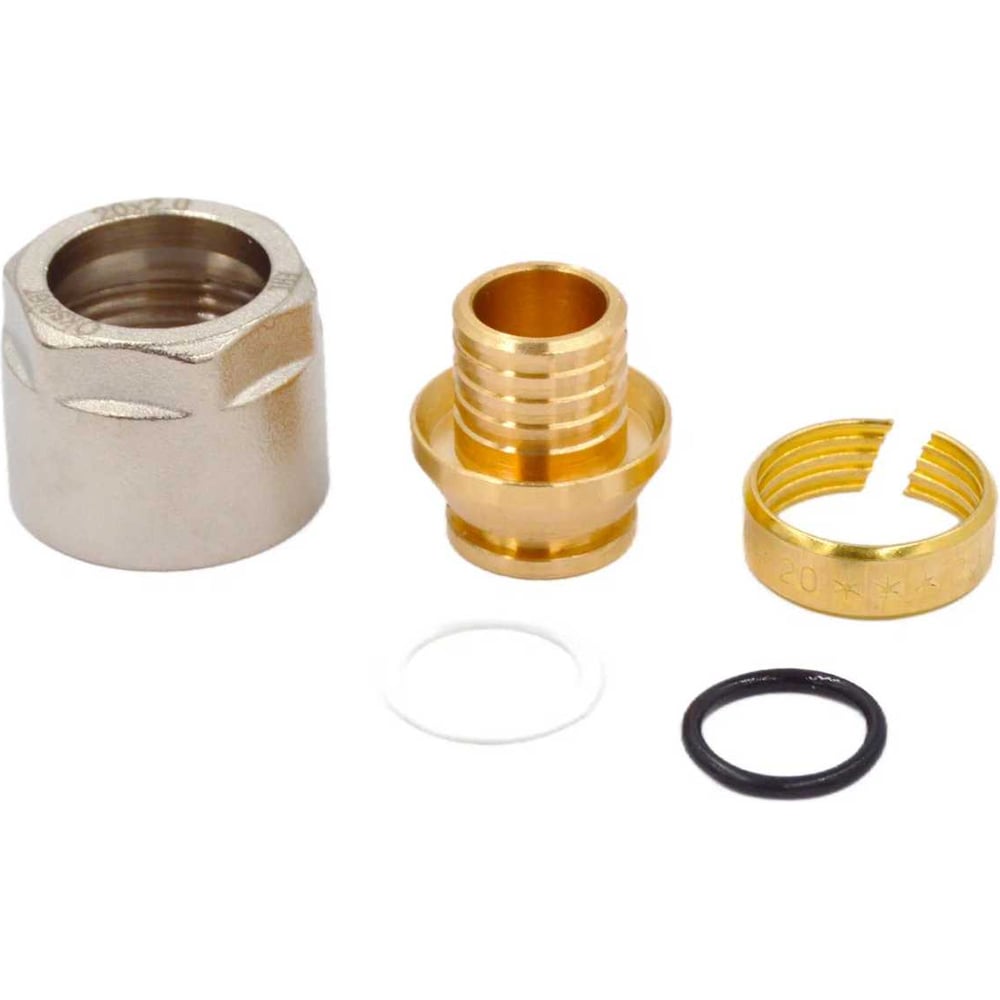 Изображение товара Компрессионный фитинг OKSELER 20x2.0x3/4 для PEX труб 2 шт