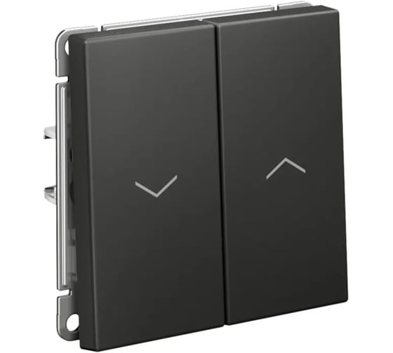 Изображение товара Выключатель для жалюзи 2-клавишный ArtGallery Systeme Electric 10 АХ механизм быстрозажимные клеммы Базальт GAL001419S