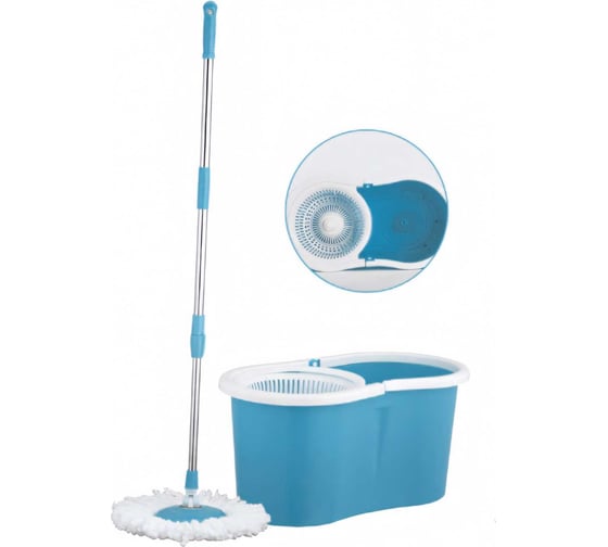 Изображение товара Набор для уборки EUROHOUSE Швабра с отжимом и ведро 13275