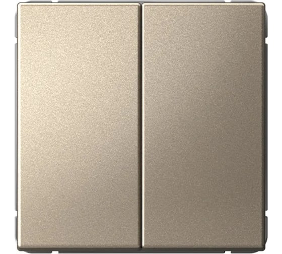 Изображение товара Выключатель кнопочный Systeme Electric ARTGALLERY 2-клавишный, 10АХ, механизм, быстрозажим. клем., шампань GAL000517S