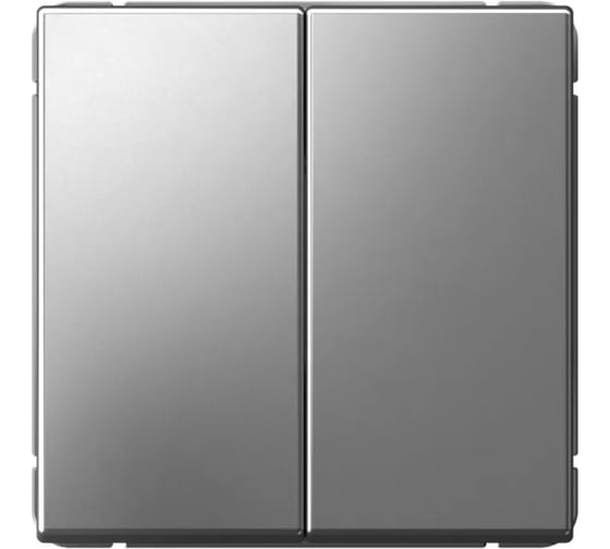 Изображение товара Выключатель кнопочный Systeme Electric ARTGALLERY 2-клавишный, 10АХ, механизм, быстрозажим. клем., сталь GAL000917S