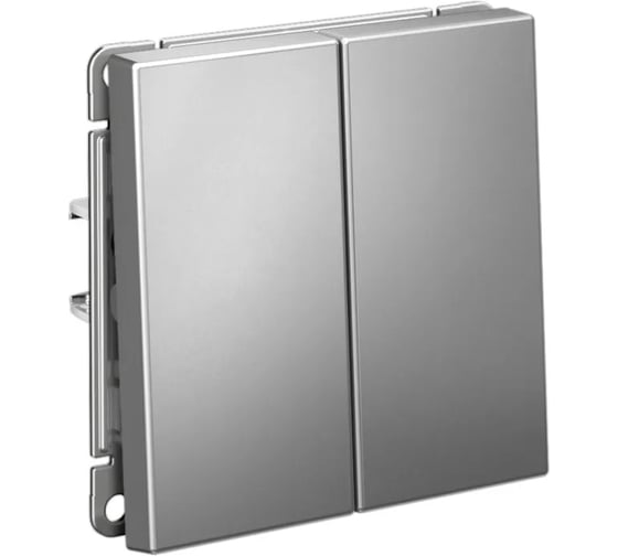 Изображение товара Выключатель кнопочный 2-клавишный ArtGallery Systeme Electric 10 АХ быстрозажимная клемма механизм Сталь GAL000917S