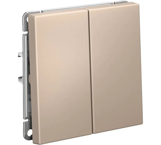 Изображение товара Выключатель кнопочный 2-клавишный ArtGallery Systeme Electric 10 АХ быстрозажимная клемма механизм Песочный GAL001217S