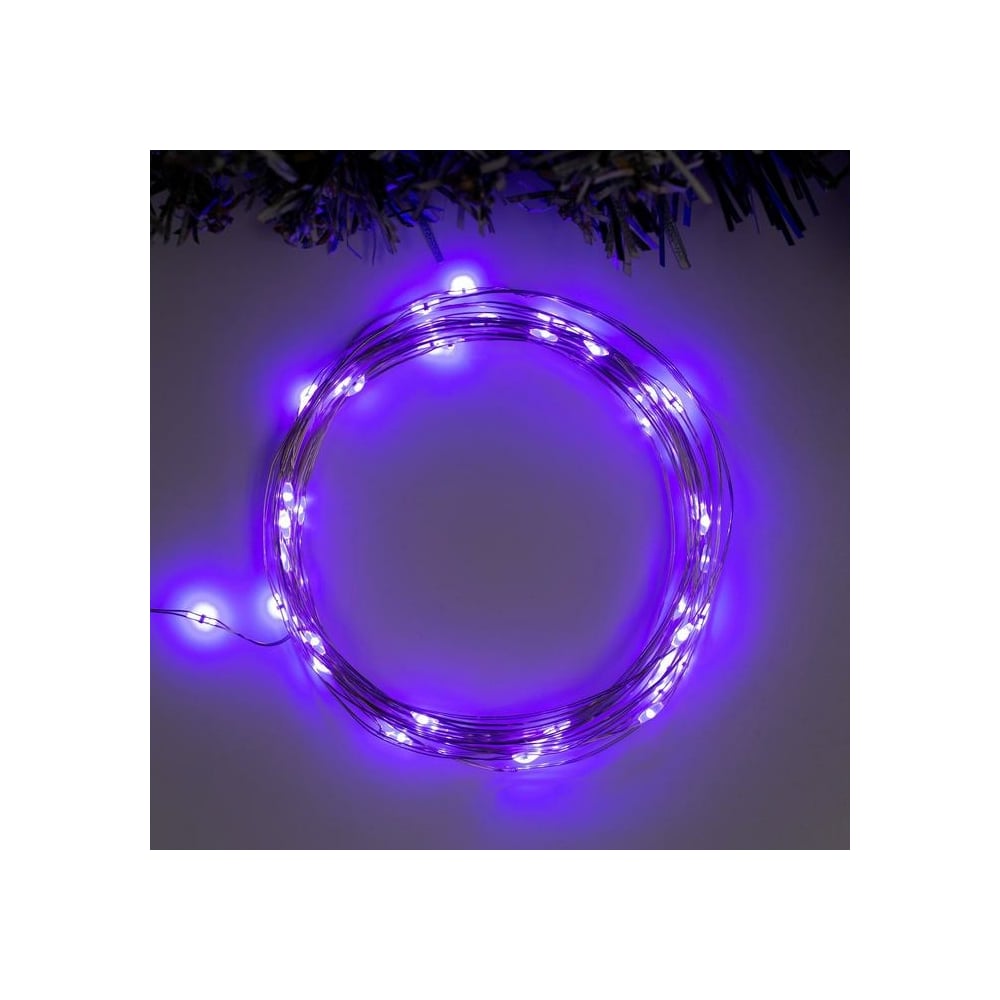 Гирлянда-нить LUAZON мультистайлер waer tp 5plus1 серебристый фиолетовый