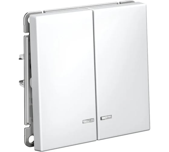 Изображение товара Выключатель с подсветкой Systeme Electric ARTGALLERY 2-клавишный, сх.5а, 10АХ, механизм, быстрозажим. клем., лотос GAL001353S