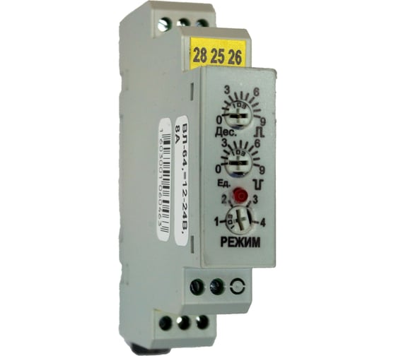Изображение товара Реле времени Техносфера ВЛ-64, =12-24В, 8А 1603001060463
