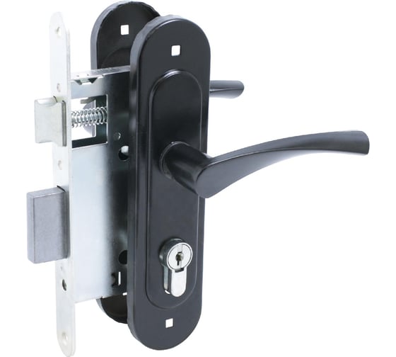 Изображение товара Замок врезной Птимаш ЗВ4-3.07 черный с/руч 13349