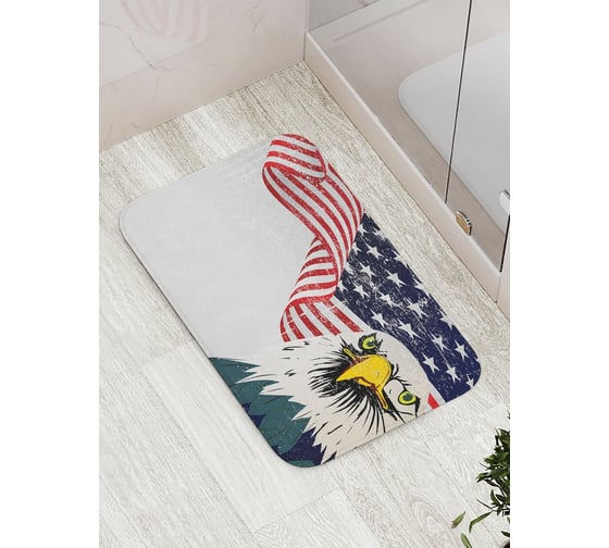 Изображение товара Коврик противоскользящий JoyArty "Орел с американским флагом" для ванной, сауны, бассейна, bath_20684