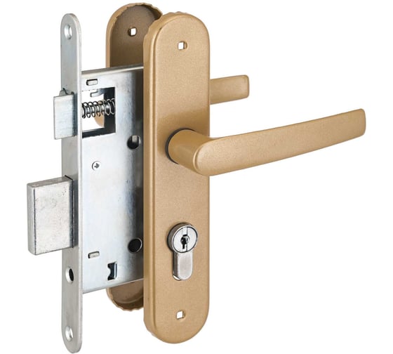 Изображение товара Замок врезной Птимаш ЗВ4-3.08 голд СТЯЖКИ с/руч 8838