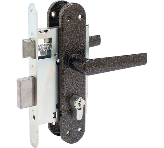 Изображение товара Замок врезной с ручкой Птимаш ЗВ9-4.03 бронза 8458