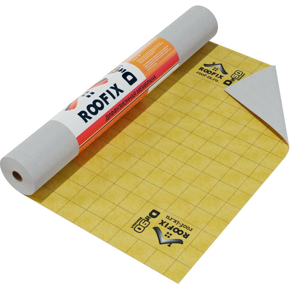 Изображение товара Диффузионная мембрана Руфикс Diff 90 1.6 м 70 м² водонепроницаемая для кровли и стен