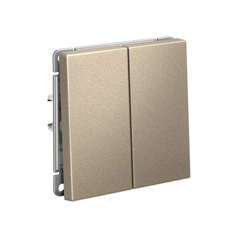 Изображение товара Выключатель Systeme Electric ARTGALLERY 2-клавишный, 10АХ, механизм, быстрозажим. клем., шампань GAL000551S