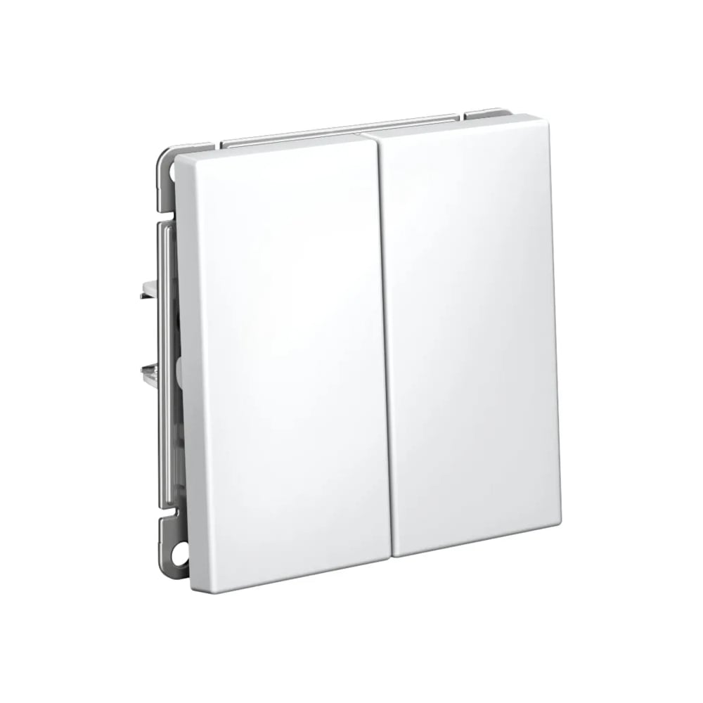 Изображение товара Выключатель Systeme Electric ARTGALLERY 2-клавишный, 10АХ, механизм, быстрозажим. клем., белый GAL000151S