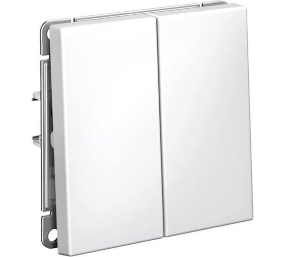 Изображение товара Выключатель Systeme Electric ARTGALLERY 2-клавишный, 10АХ, механизм, быстрозажим. клем., белый GAL000151S