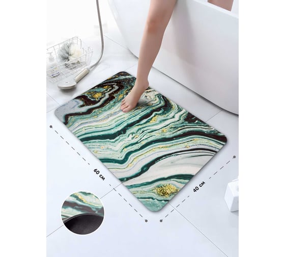 Изображение товара Коврик влаговпитывающий JOY HOME Спанч 40x60 см, Малахит 12496