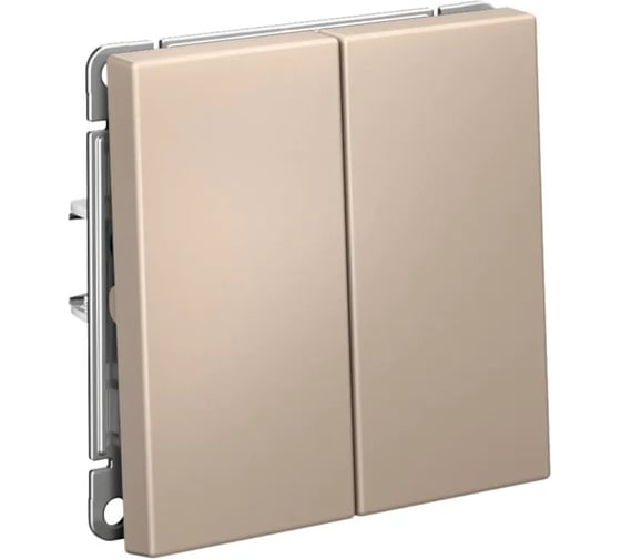 Изображение товара Выключатель 2-клавишный Systeme Electric ARTGALLERY, 10 АХ, механизм, быстрозажим. клем., ПЕСОЧНЫЙ, арт. GAL001251S