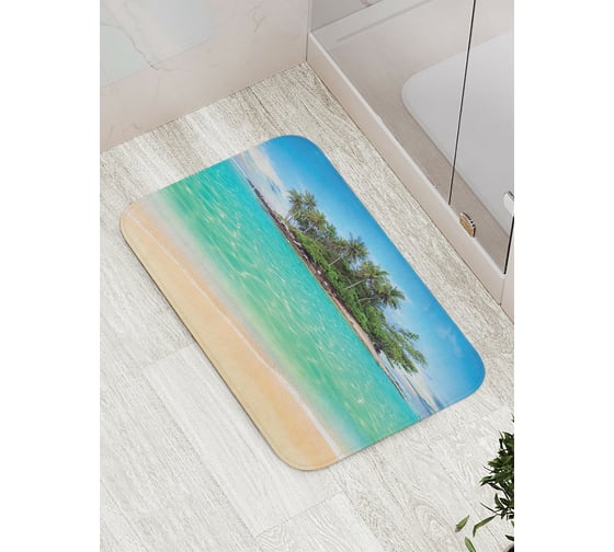 Изображение товара Коврик противоскользящий JoyArty "Остров свободы" для ванной, сауны, бассейна, bath_2616