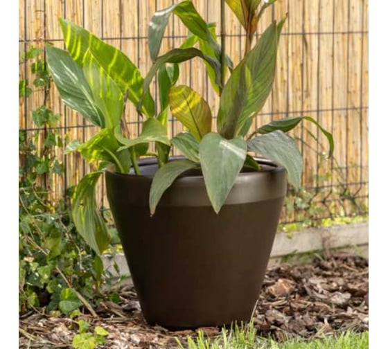 Изображение товара Кашпо ФлораПласт LIMA пластик, d39 см, h349 см, 30 л, mokka 072737