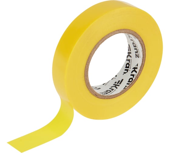 Изображение товара Изолента ПВХ KRANZ 0,13х15 мм, 25 м, желтая KR-09-2102