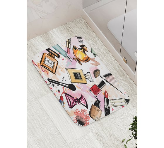 Изображение товара Коврик противоскользящий JoyArty "Внутри косметички" для ванной, сауны, бассейна, bath_19102