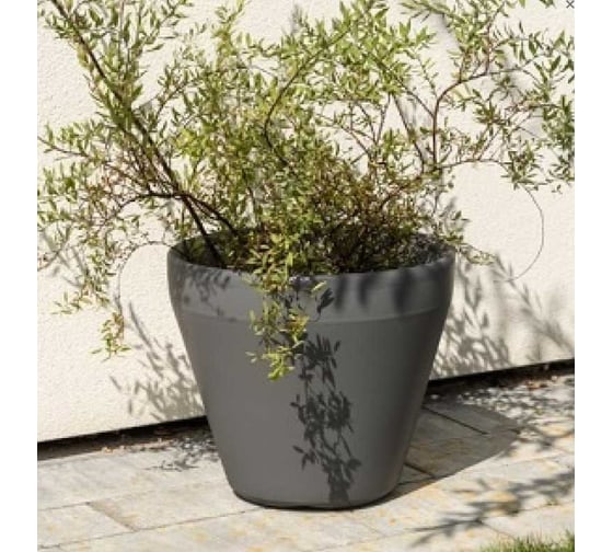 Изображение товара Кашпо ФлораПласт LIMA пластик, d39 см, h349 см, 30 л, антрацит 072738