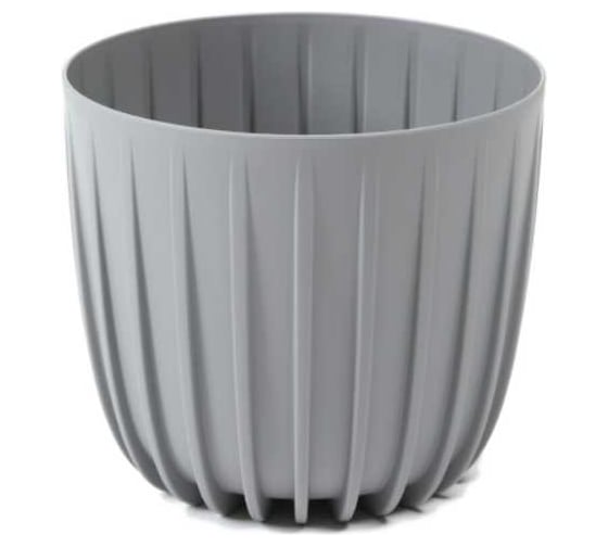 Изображение товара Кашпо ФлораПласт MIRA пластик, низкая, d163 мм, h143 мм, 2 л, серый 072698