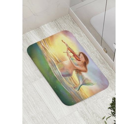 Изображение товара Коврик противоскользящий JoyArty "Русалка и скрипка" для ванной, сауны, бассейна, bath_9104