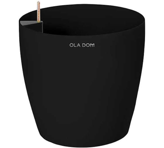 Изображение товара Кашпо Ola Dom DELUXE круглое, 16 литров, черный, 360x360x325 мм 072844