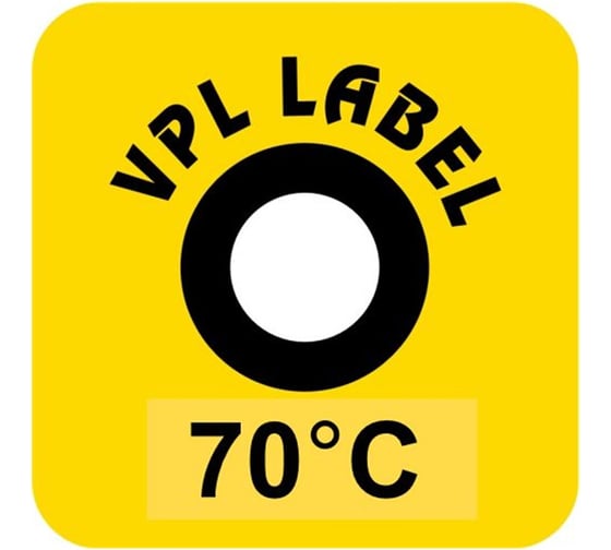 Изображение товара Наклейка термоиндикаторная необратимая VPL Thermolabel (70C), упаковка 50 штук A70-50 VPLA70-50