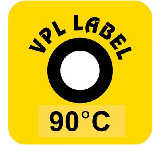 Изображение товара Наклейка термоиндикаторная необратимая VPL Thermolabel 90C), упаковка 50 штук A90-50 VPLA90-50