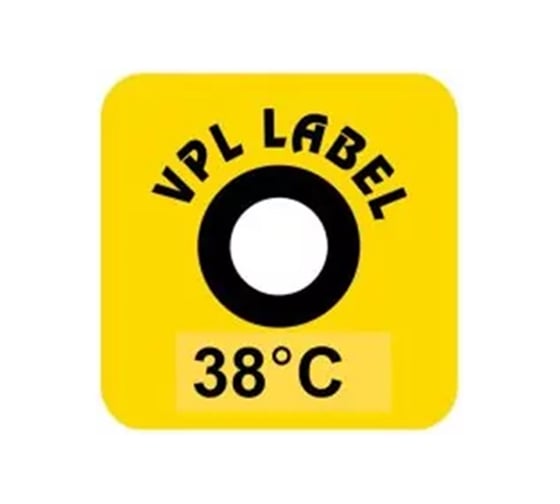 Изображение товара Наклейка термоиндикаторная необратимая VPL Thermolabel (38C), упаковка 50 штук A50-50 VPLA50-50