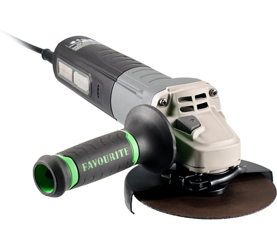 Изображение товара УШМ FAVOURITE 1550 Вт, диск 125/22.2 мм, 5000-8500 об/мин, регулировка скорости, бесщёточный двигатель, плавный пуск, стабилизация оборотов, быстросъёмный кожух, кабель 3 м. 552411550