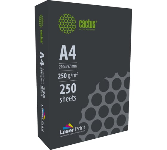 Изображение товара Бумага Cactus CS-LPA4250250 A4/250г/м2/250л./белый, CIE170% для лазерной печати 2079953