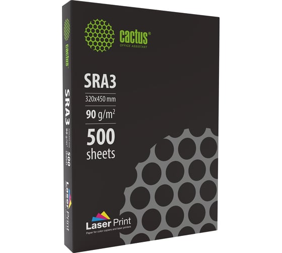 Изображение товара Бумага Cactus CS-LPSRA390500 SRA3/90г/м2/500л./белый, CIE170% для лазерной печати 2079923