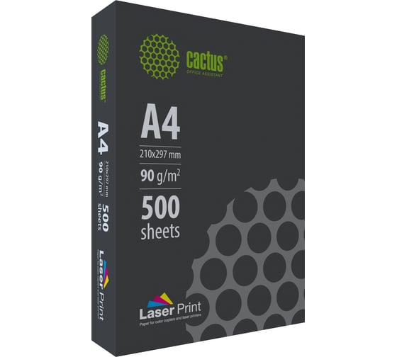 Изображение товара Бумага Cactus CS-LPA490500 A4/90г/м2/500л./белый, CIE170% для лазерной печати 2077858
