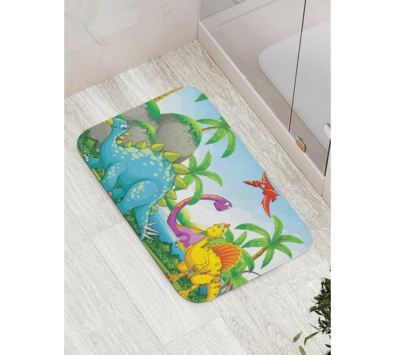 Изображение товара Коврик противоскользящий JoyArty "Динозавры на водопое" для ванной, сауны, бассейна, bath_12664