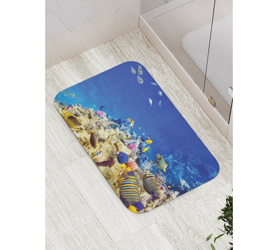 Изображение товара Коврик противоскользящий JoyArty "Экзотические морские жители" для ванной, сауны, бассейна, bath_14604