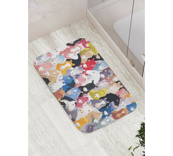 Изображение товара Коврик противоскользящий JoyArty "Конная радуга" для ванной, сауны, бассейна, bath_12428